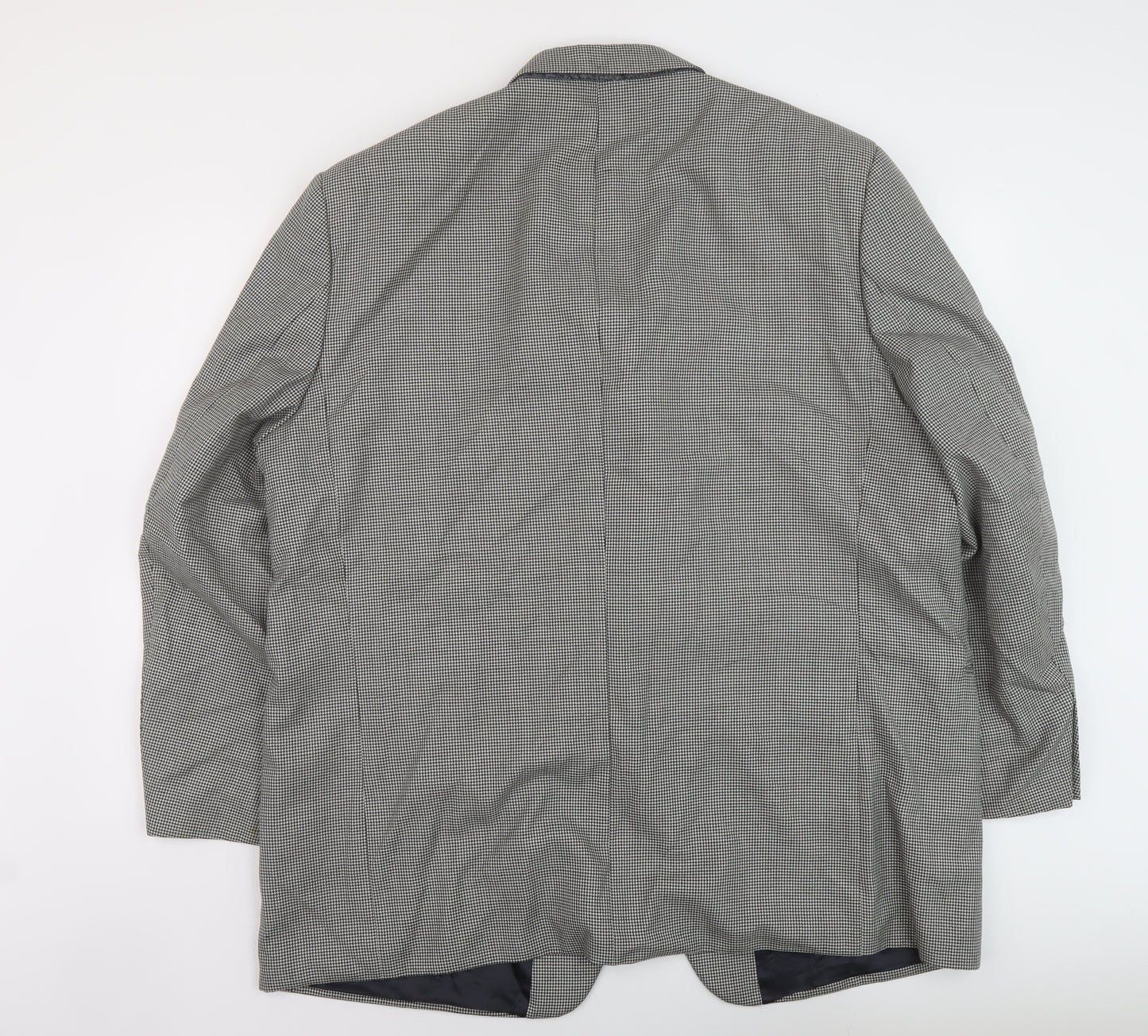 Jonathan Chrles Mens Black Geometric Wool Jacket Suit Jacket Size 50 Regular
