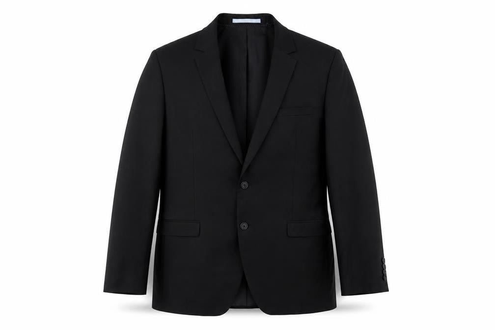 Front view of Blazer men’s grey wool jacket suit jacket, size 44, regular