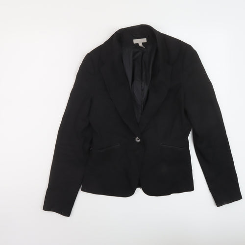H&M Womens Black Jacket Size 8 Button