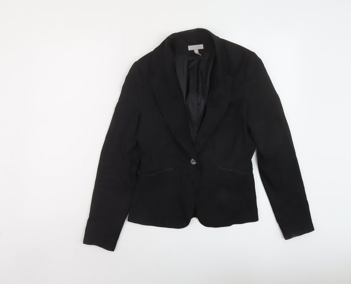 H&M Womens Black Jacket Size 8 Button