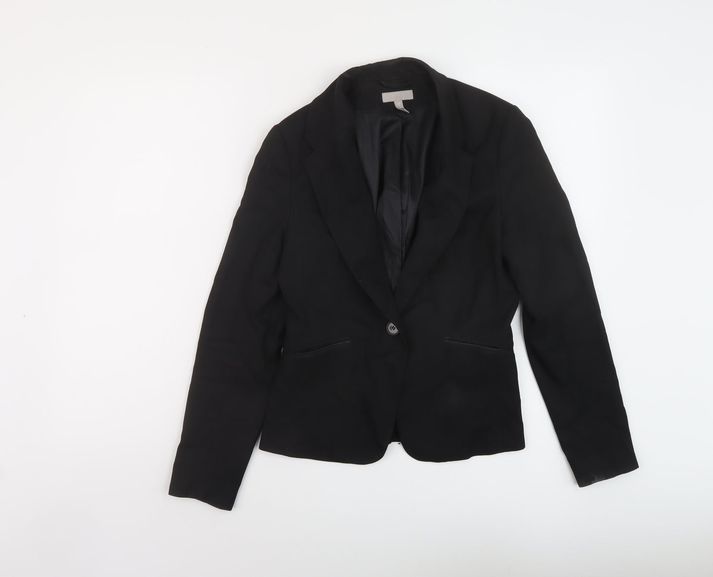 H&M Womens Black Jacket Size 8 Button