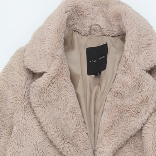 New Look Womens Pink Jacket Size 8 Snap