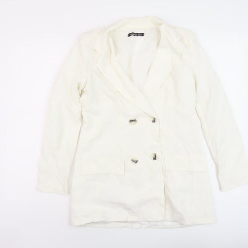Boohoo Womens White Jacket Size 8 Button