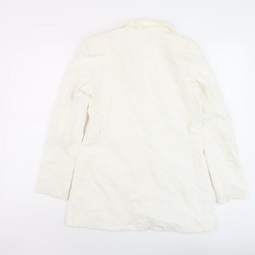 Boohoo Womens White Jacket Size 8 Button