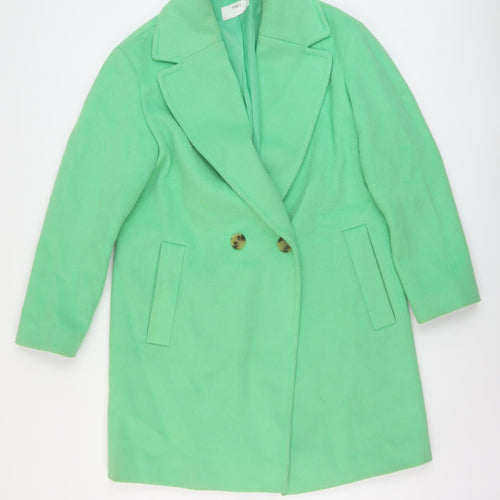 Marks and Spencer Womens Green Overcoat Coat Size 8 Button