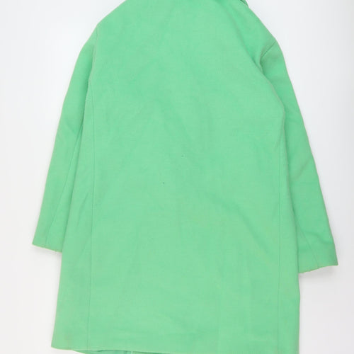 Marks and Spencer Womens Green Overcoat Coat Size 8 Button