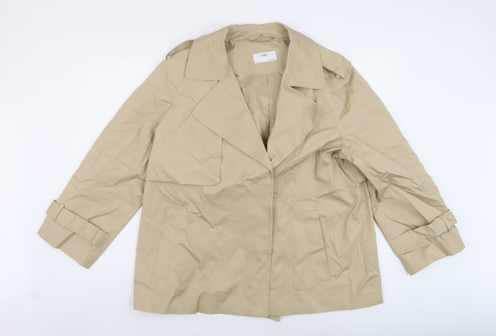 Marks and Spencer Womens Beige Jacket Size 16 Button