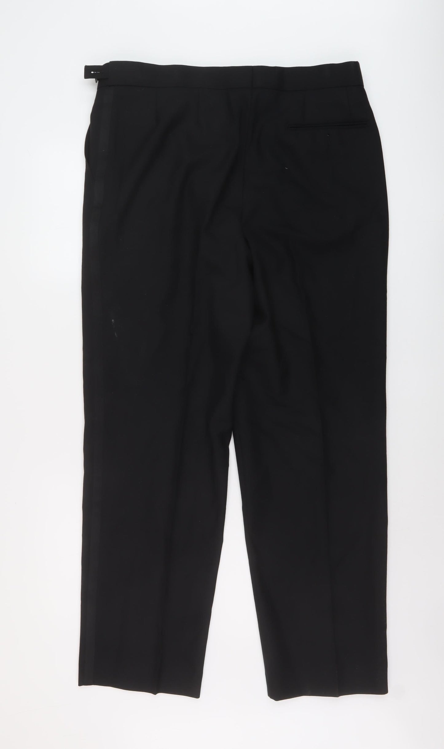 Brook Mens Black Polyester Trousers Size 38 in L31 in Regular Button