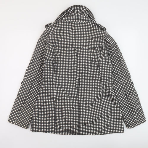 New Look Womens Black Check Jacket Size 14 Button