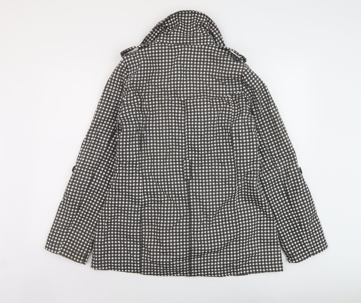 New Look Womens Black Check Jacket Size 14 Button
