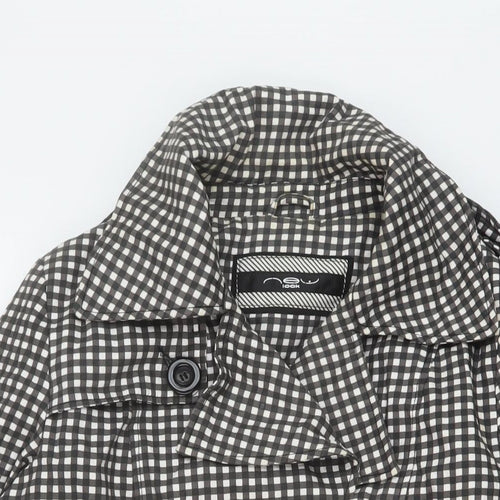 New Look Womens Black Check Jacket Size 14 Button