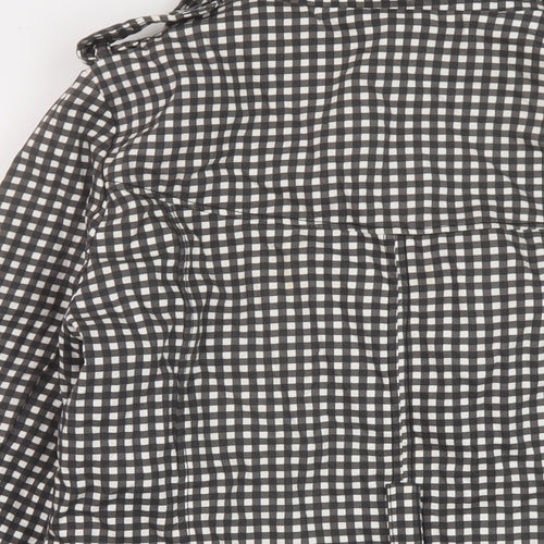 New Look Womens Black Check Jacket Size 14 Button