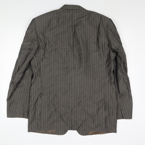 Ermenegildo Zegna Mens Grey Striped Mohair Jacket Suit Jacket Size 42 Regular