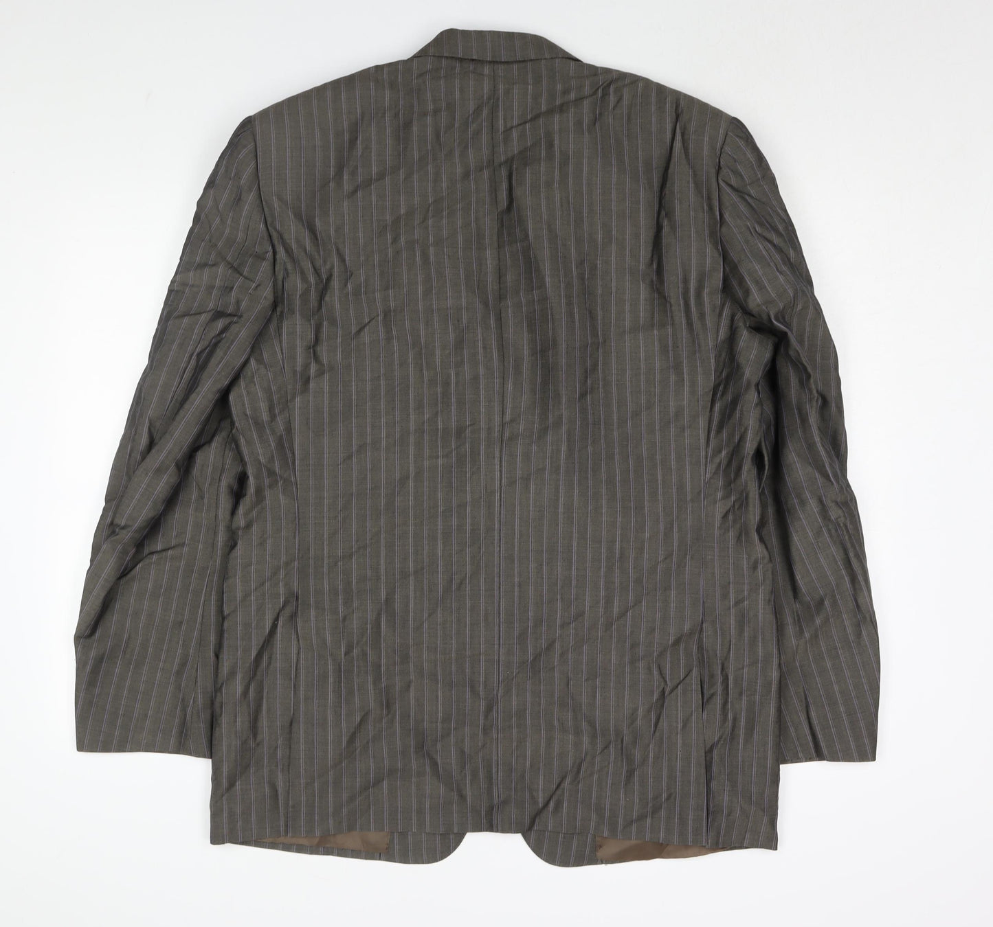 Ermenegildo Zegna Mens Grey Striped Mohair Jacket Suit Jacket Size 42 Regular