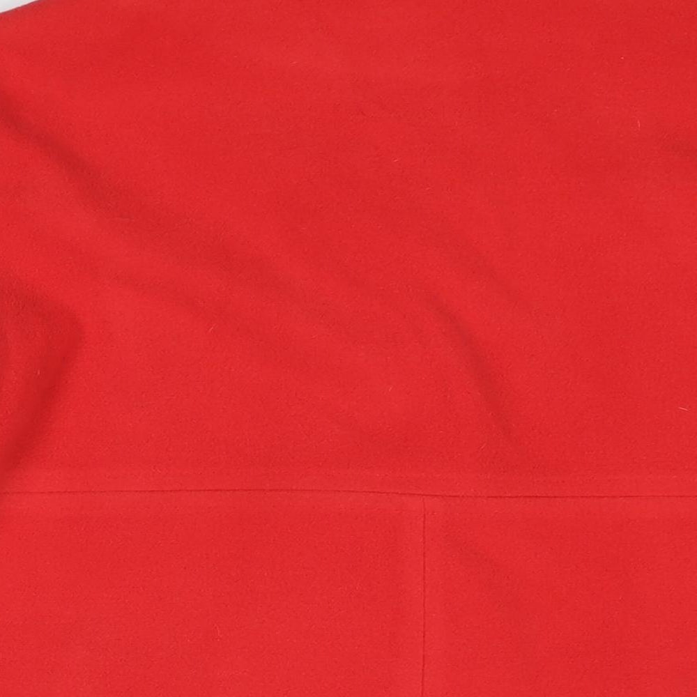 Jones New York Womens Red Pea Coat Coat Size S Button