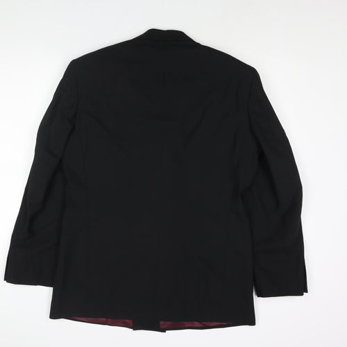St Michael Mens Black Polyester Tuxedo Suit Jacket Size 40 Regular - Satin Lapel