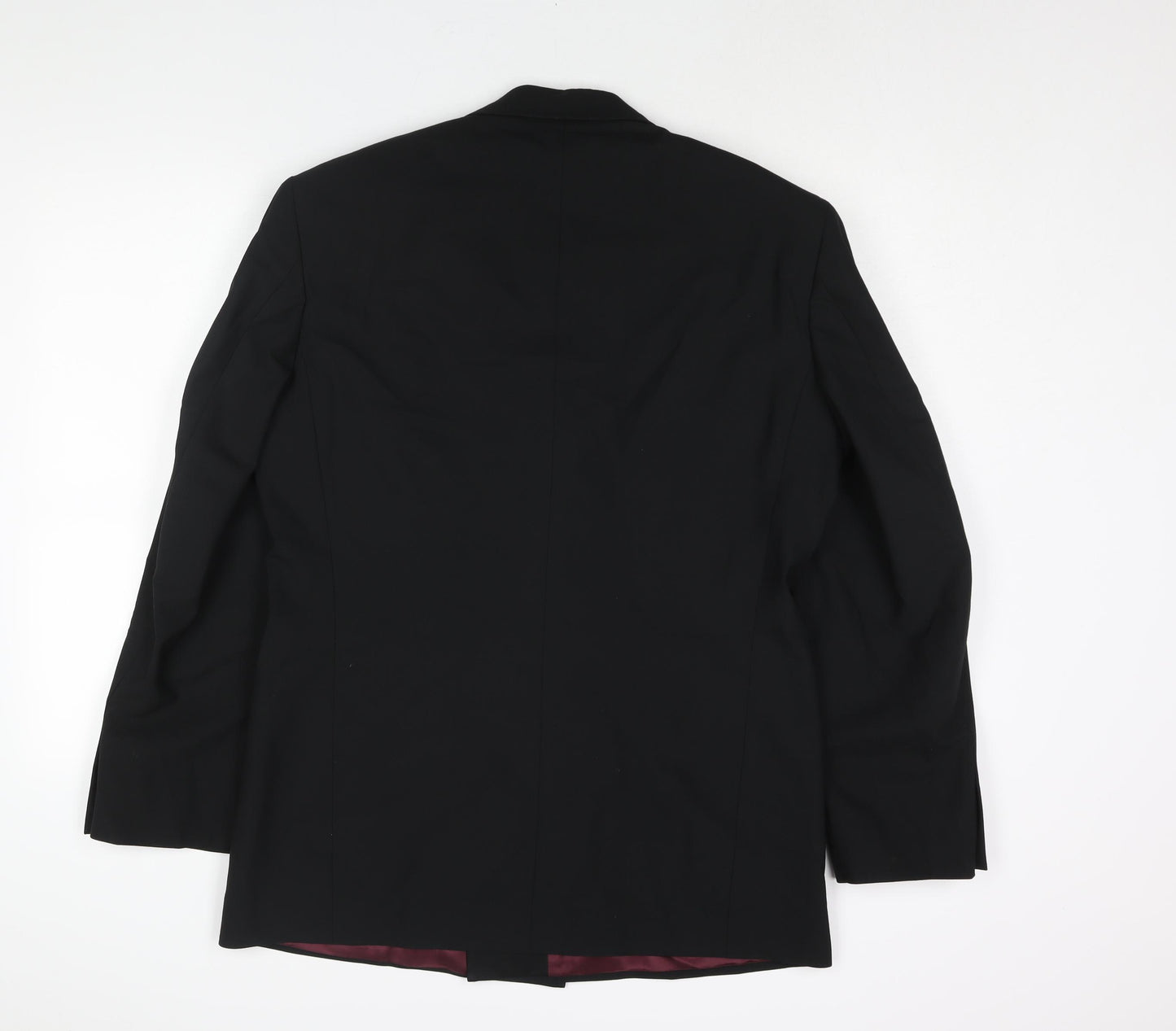 St Michael Mens Black Polyester Tuxedo Suit Jacket Size 40 Regular - Satin Lapel