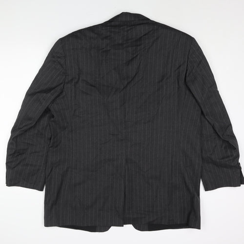 Lauren Ralph Lauren Mens Grey Striped Wool Jacket Suit Jacket Size 46 Regular