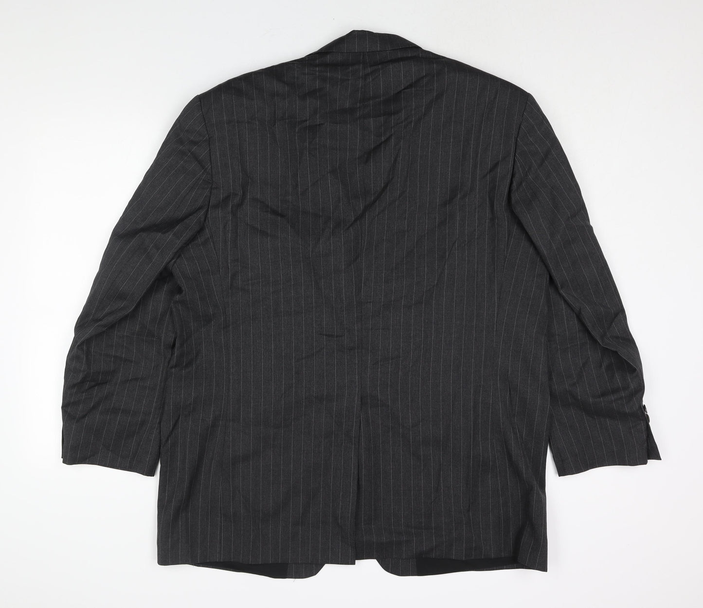 Lauren Ralph Lauren Mens Grey Striped Wool Jacket Suit Jacket Size 46 Regular
