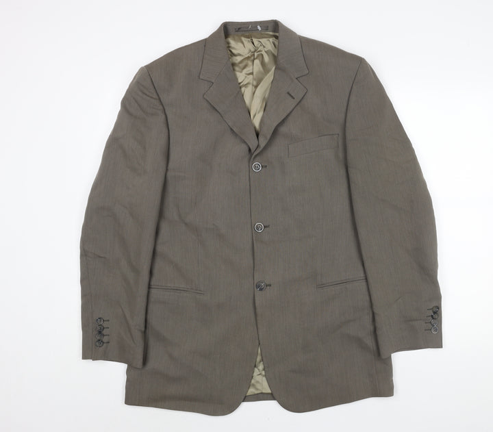 Tom English Mens Brown Polyester Jacket Suit Jacket Size 42 Regular