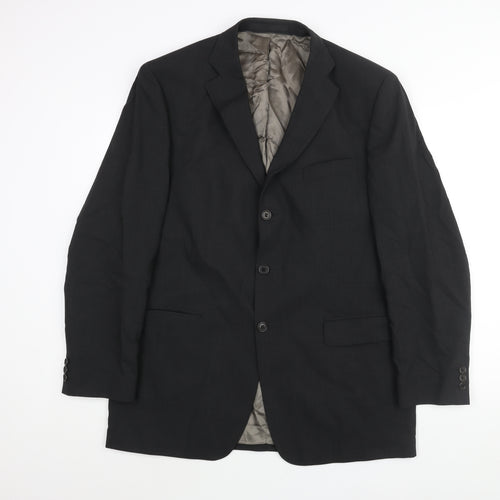 Marks and Spencer Mens Black Wool Jacket Suit Jacket Size 42 Regular