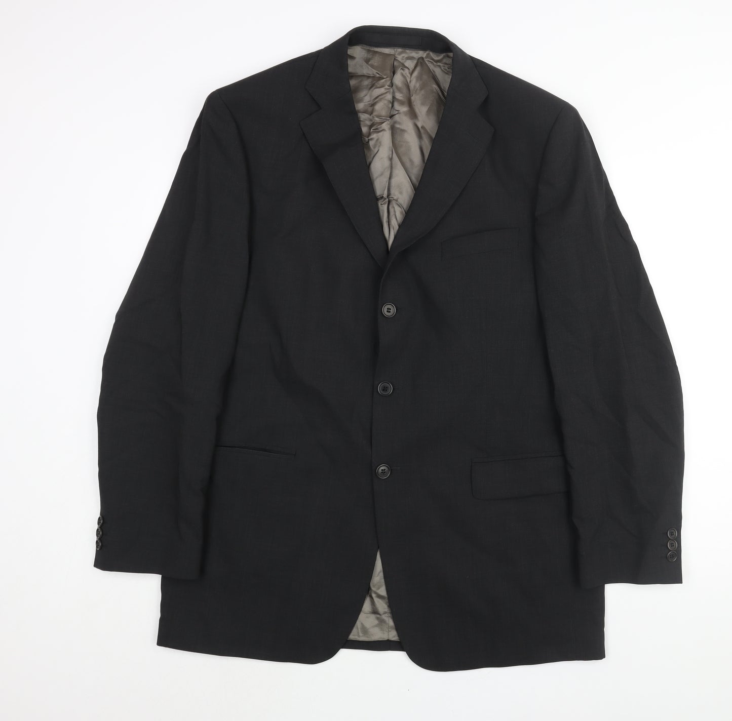 Marks and Spencer Mens Black Wool Jacket Suit Jacket Size 42 Regular