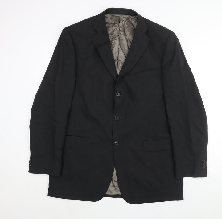 Marks and Spencer Mens Black Wool Jacket Suit Jacket Size 42 Regular