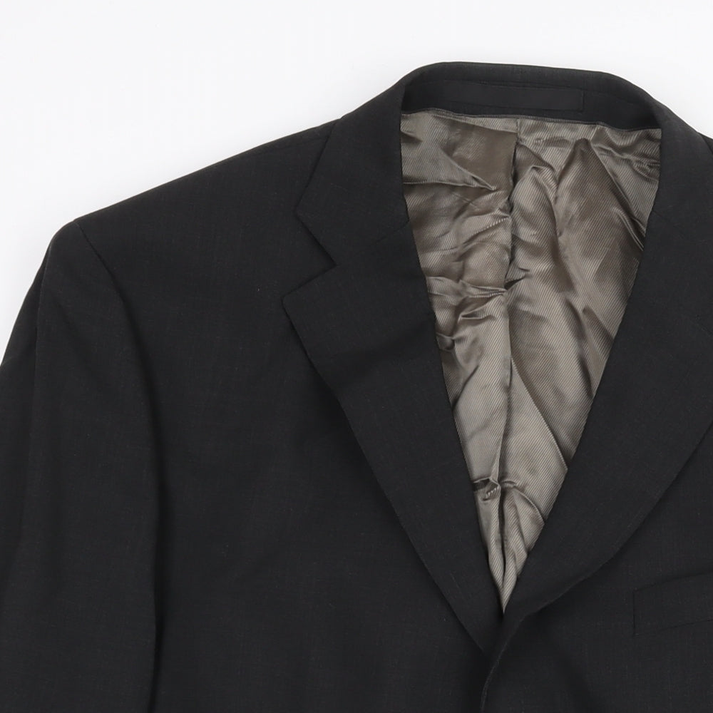 Marks and Spencer Mens Black Wool Jacket Suit Jacket Size 42 Regular