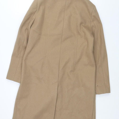 Marks and Womens Brown Overcoat Coat Size 10 Snap