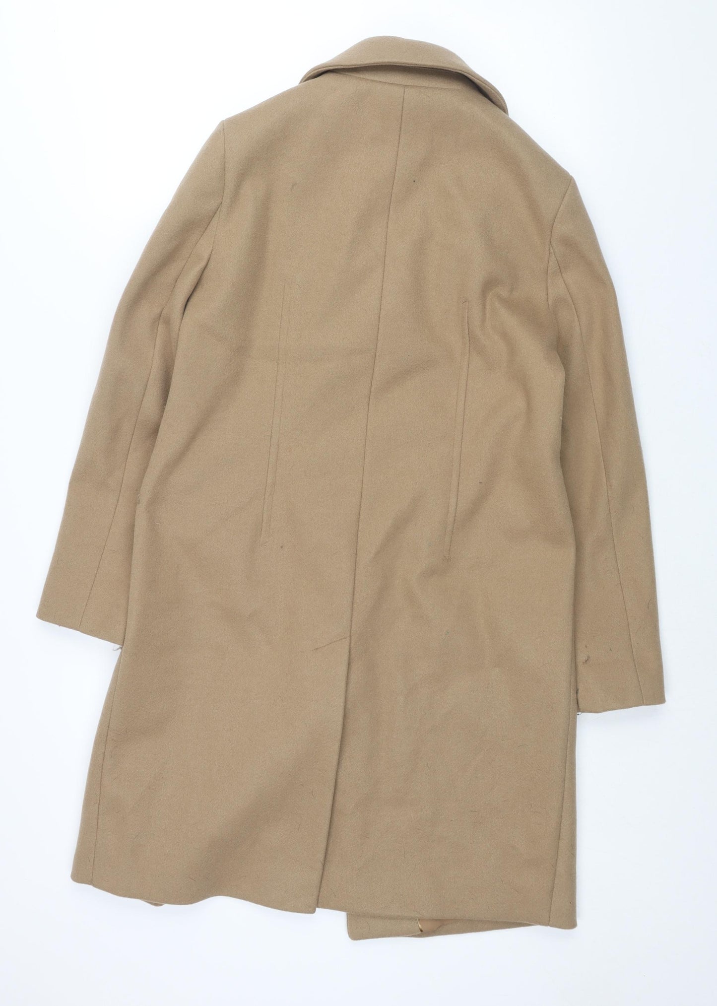 Marks and Womens Brown Overcoat Coat Size 10 Snap