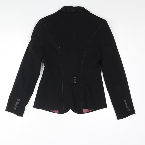 NEXT Womens Black Polyester Jacket Suit Jacket Size 8 - Stitch Detail