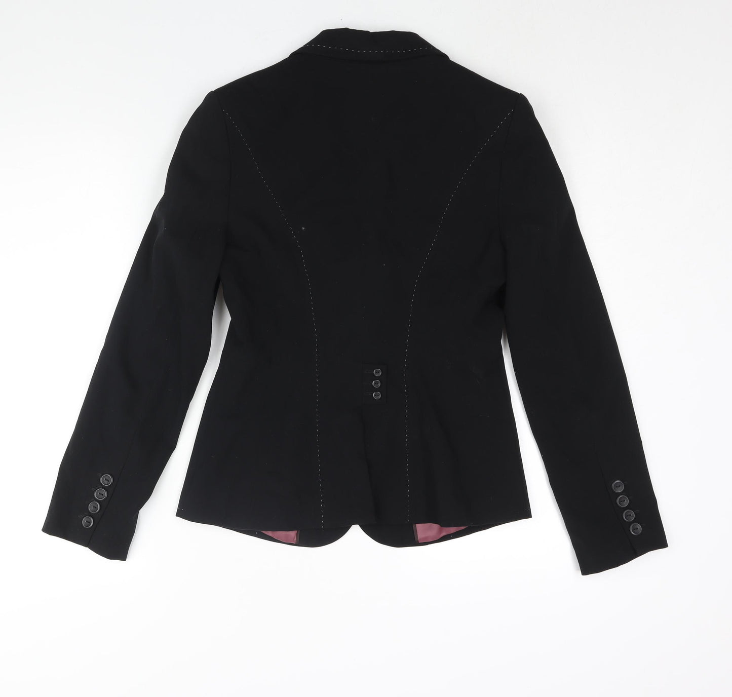 NEXT Womens Black Polyester Jacket Suit Jacket Size 8 - Stitch Detail