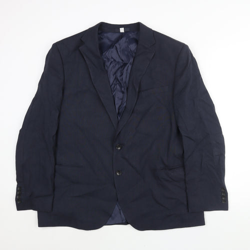 Marks and Spencer Mens Blue Polyester Jacket Suit Jacket Size 44 Regular