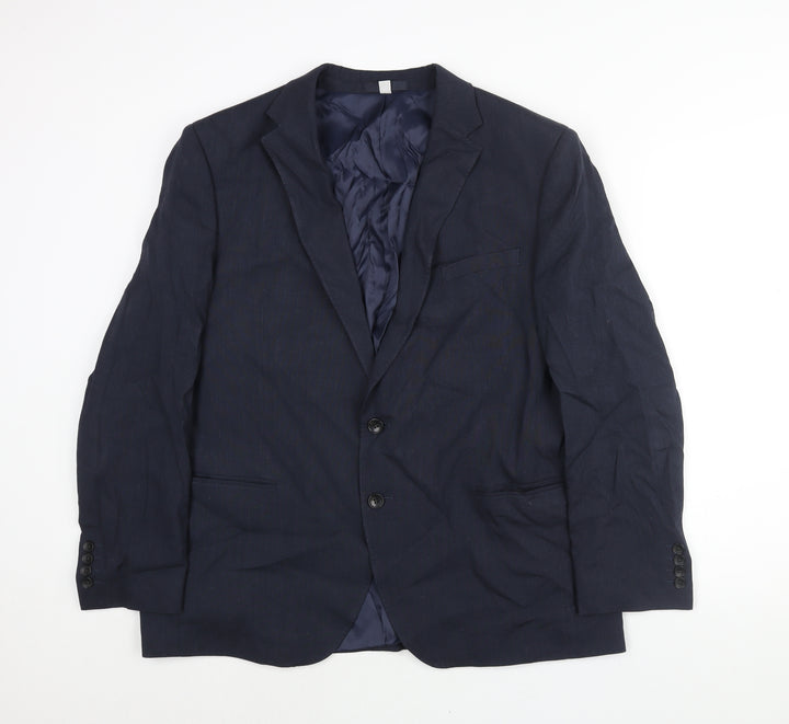 Marks and Spencer Mens Blue Polyester Jacket Suit Jacket Size 44 Regular