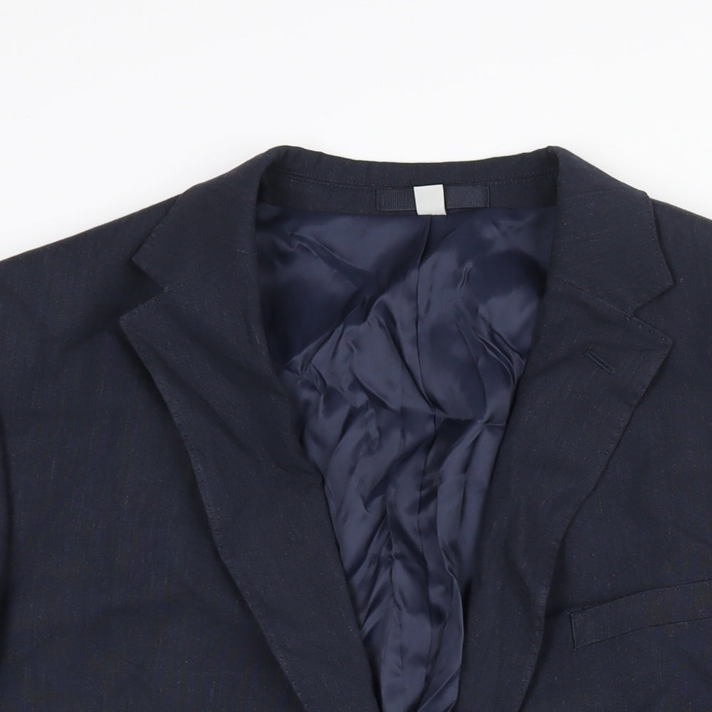 Marks and Spencer Mens Blue Polyester Jacket Suit Jacket Size 44 Regular