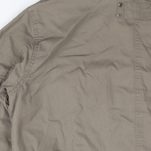 Life & Glory Mens Brown Military Jacket Jacket Size L Zip - Logo
