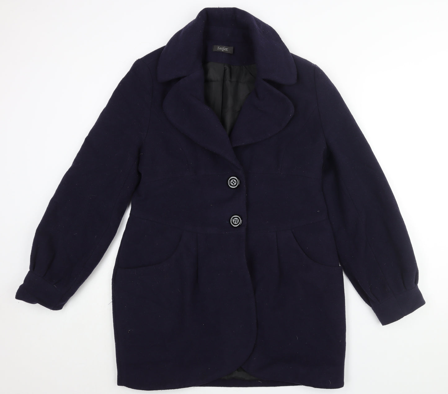 Sailor Womens Blue Overcoat Coat Size 16 Button