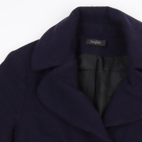 Sailor Womens Blue Overcoat Coat Size 16 Button