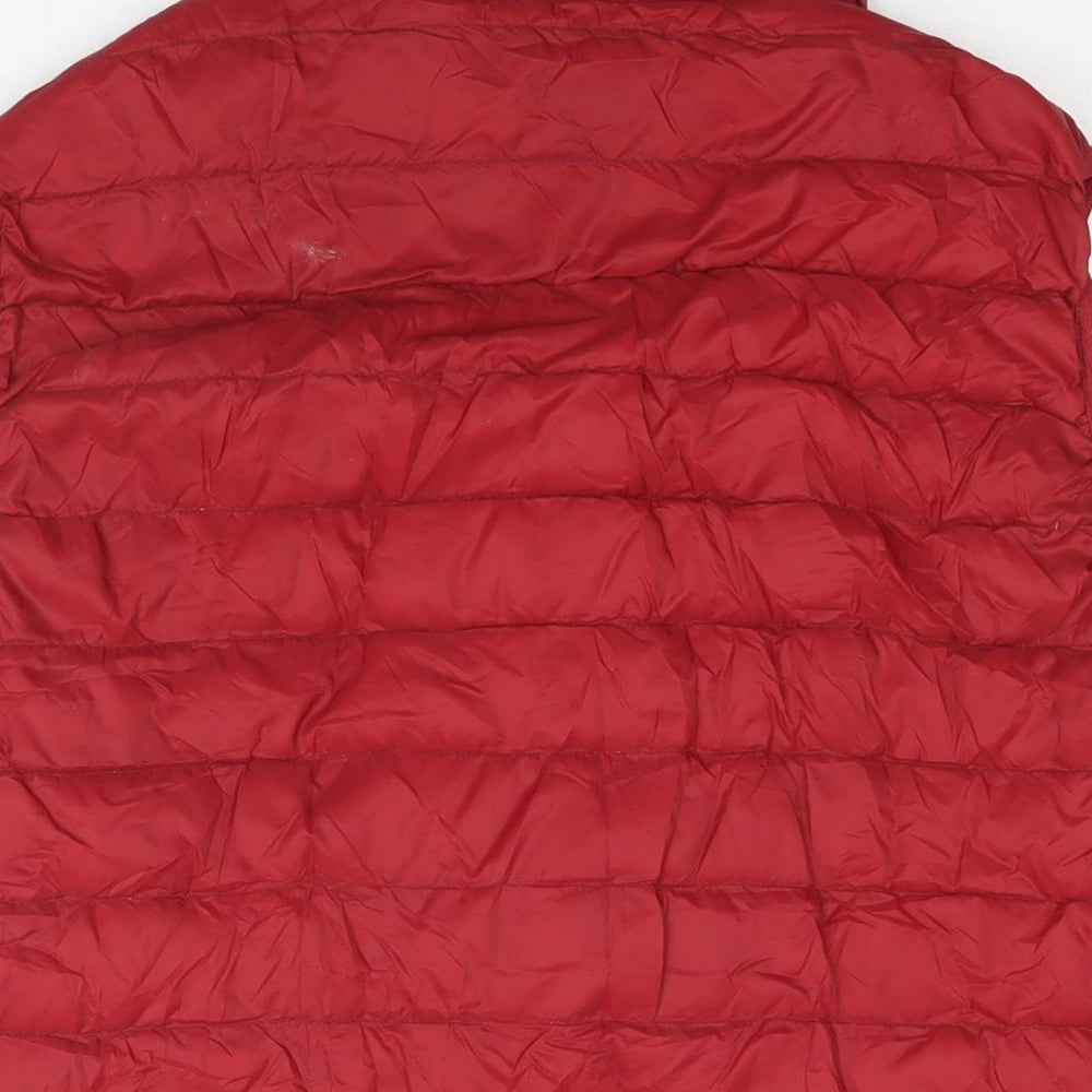 Armani Jeans Mens Red Gilet Jacket Size L Zip - Logo