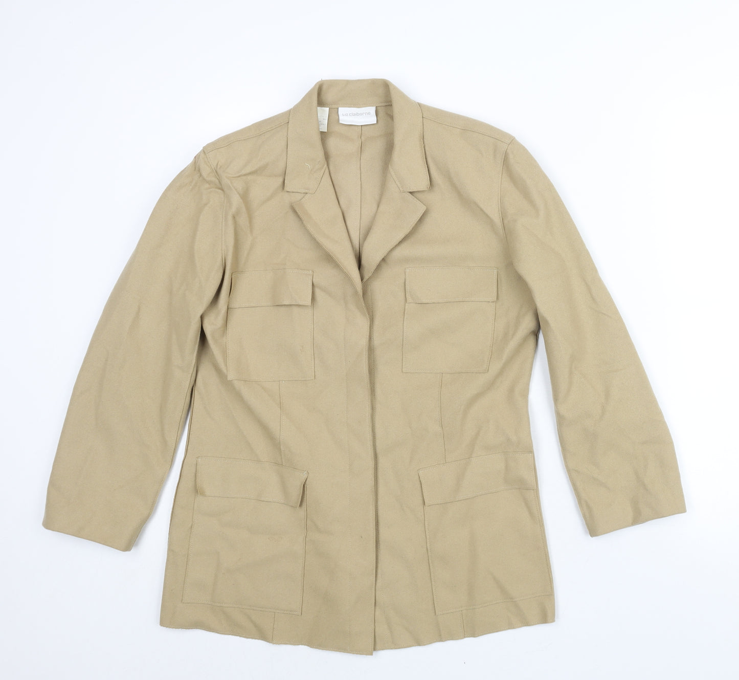 Liz Claiborne Womens Beige Jacket Size 6 Snap