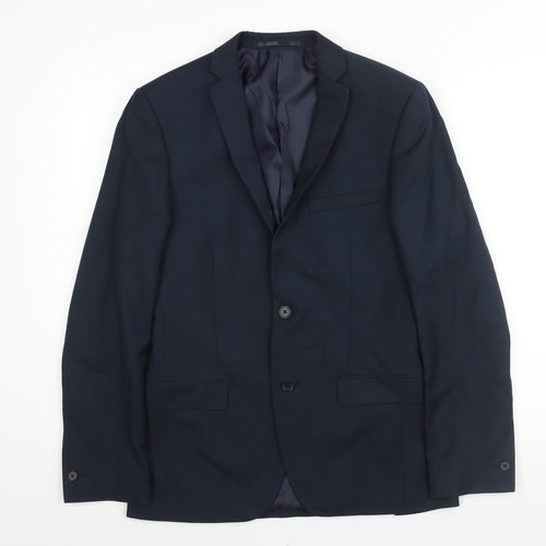 Red Herring Mens Blue Polyester Jacket Suit Jacket Size 36 Regular