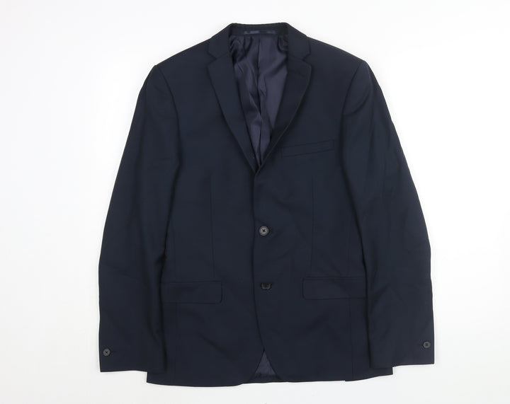Red Herring Mens Blue Polyester Jacket Suit Jacket Size 36 Regular