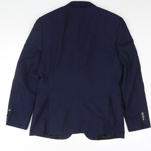 John Lewis Mens Blue Wool Jacket Suit Jacket Size 38 Regular