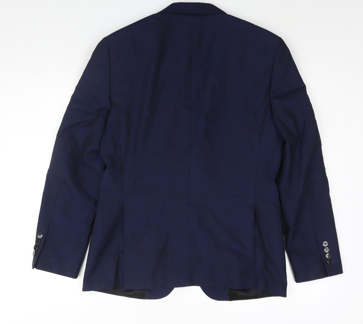 John Lewis Mens Blue Wool Jacket Suit Jacket Size 38 Regular