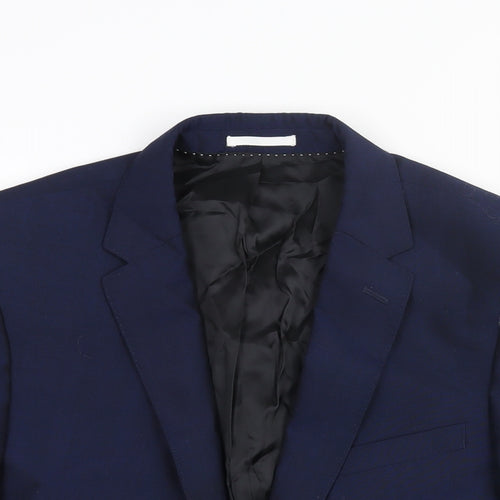 John Lewis Mens Blue Wool Jacket Suit Jacket Size 38 Regular