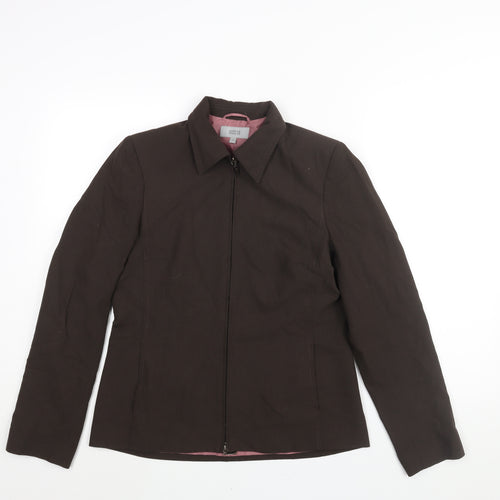 Marks and Spencer Womens Brown Jacket Size 10 Zip