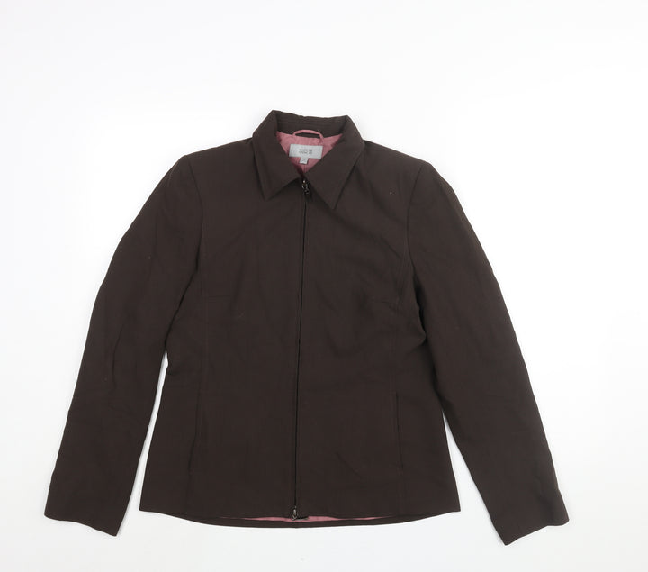Marks and Spencer Womens Brown Jacket Size 10 Zip