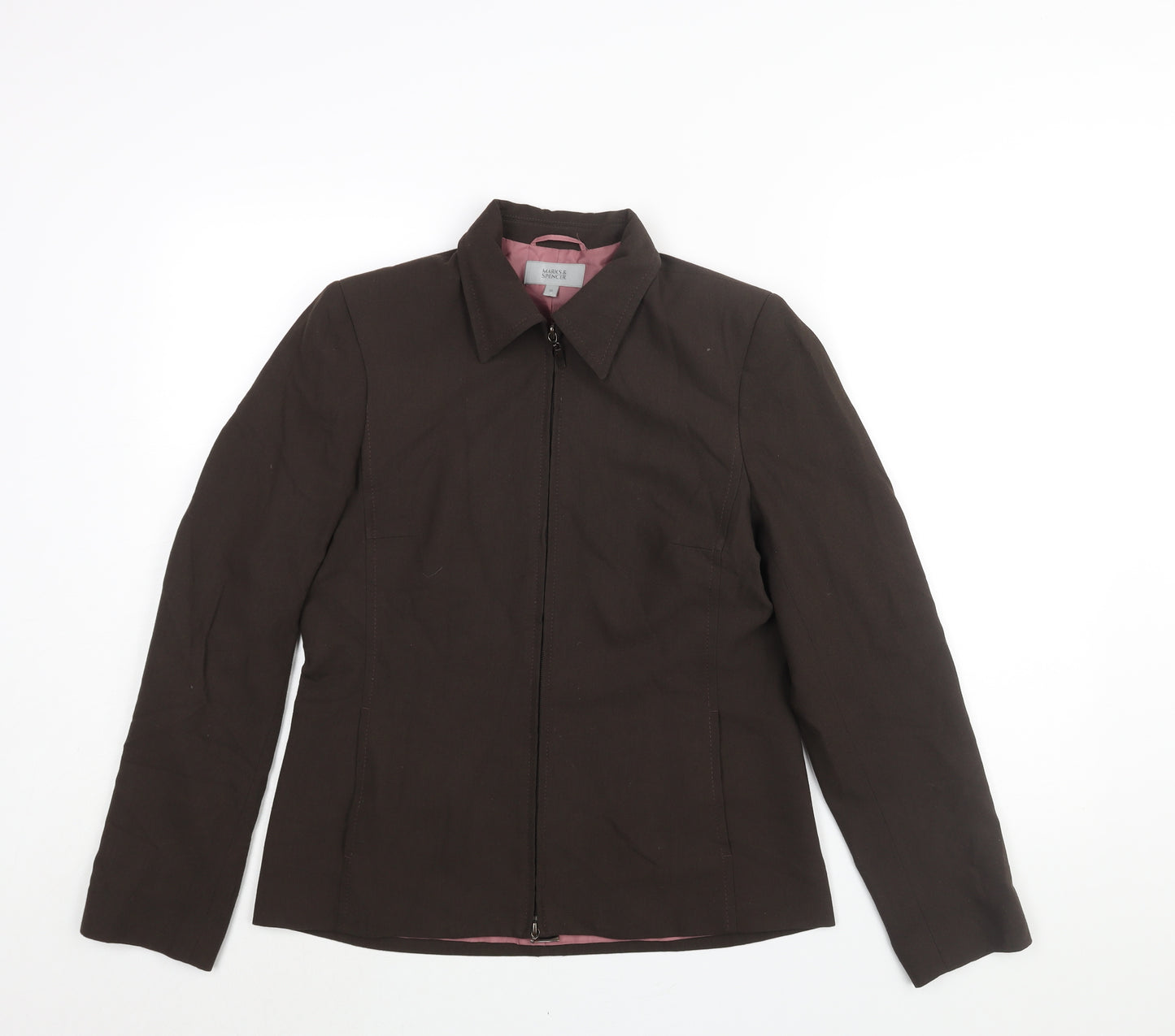 Marks and Spencer Womens Brown Jacket Size 10 Zip