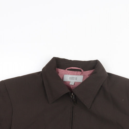 Marks and Spencer Womens Brown Jacket Size 10 Zip