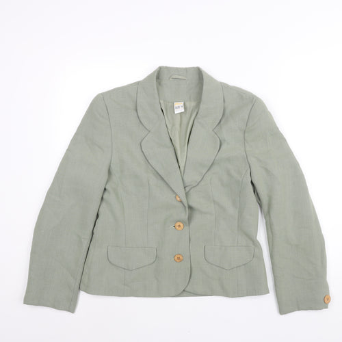 Etam Womens Green Jacket Blazer Size 14 Button